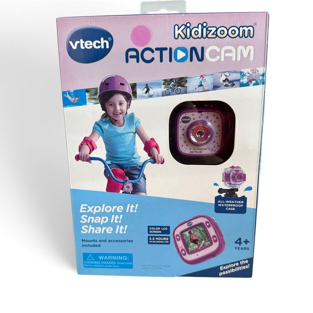 New VTech Kidizoom Action Cam Purple Kids Digital Video Camera Kit